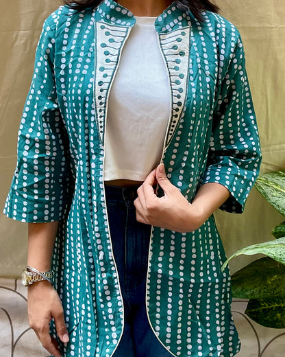 Emerald Polka Shrug